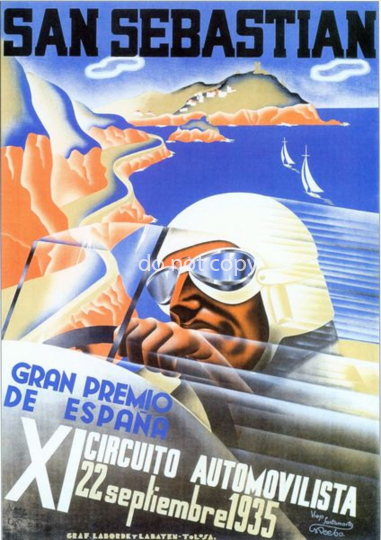 1935 Spanish Grand Prix Motor Racing Poster