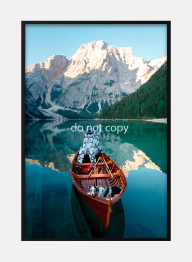 Astronaut on Lake Poster