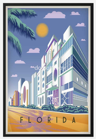 Florida in Blue Poster