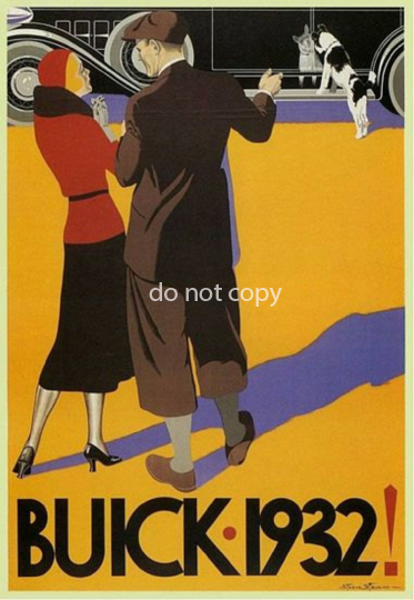 Vintage 1932 Buick Automobile Werbung Poster