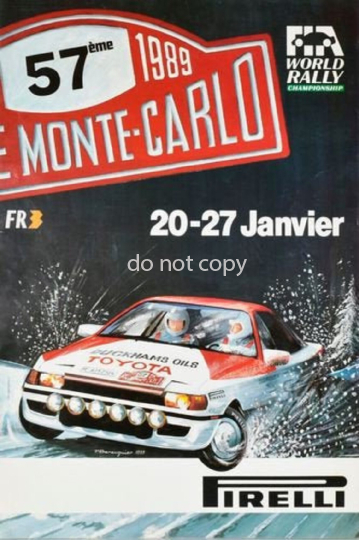 Vintage 1989 Monte Carlo Rally Motor Racing Poster