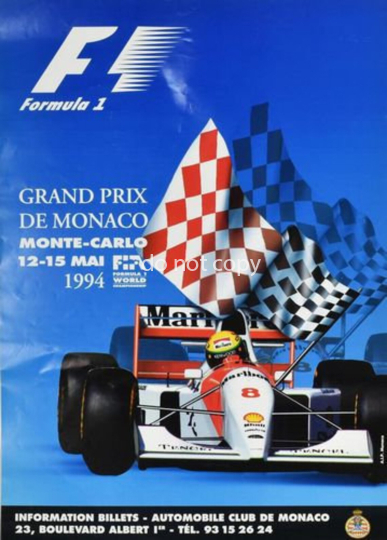 Vintage 1994 Großer Preis von Monaco Poster