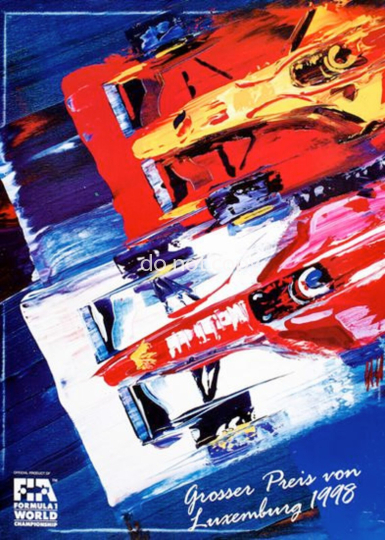 Vintage 1998 Grand-Prix von Luxemburg Motor Racing Poster