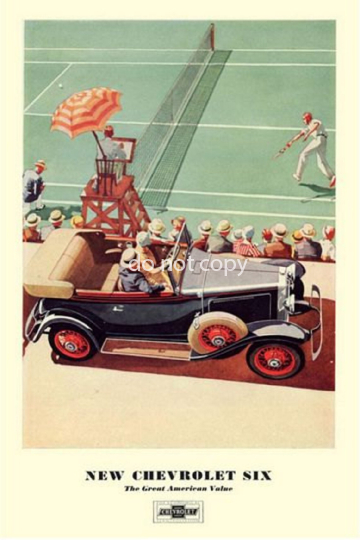 Vintage Chevrolet Six Automobile Werbung Poster