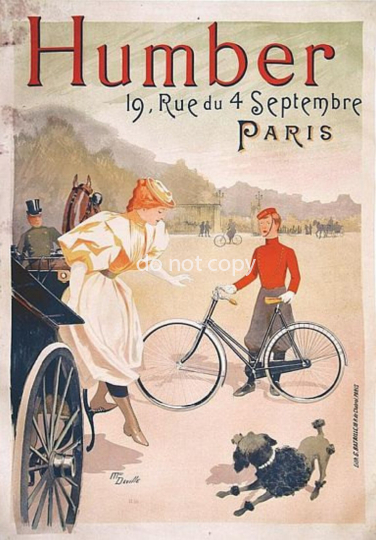 Vintage French Humber Motor Car Advertisement Poster