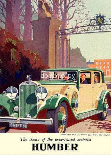 Vintage Humber Snipe Motor Auto Werbung Poster