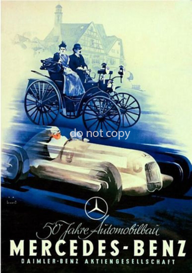 Vintage Mercedes Benz Motor Racing Poster