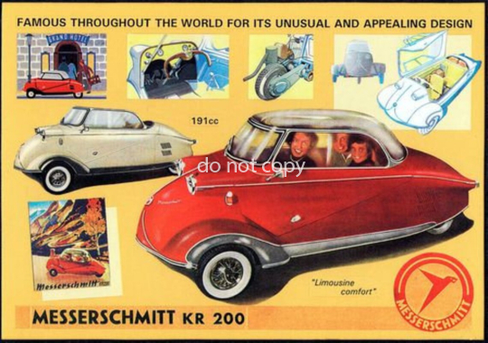 Vintage Messerchmitt KR 200 Motor Car Poster
