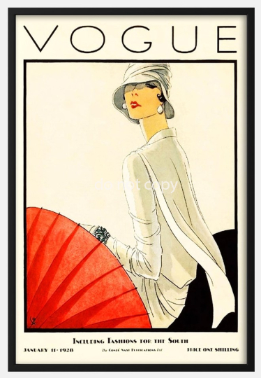Vintage Vogue Magazine Cover 1928 Poster