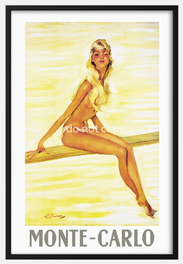 Young Woman in Monte-Carlo Poster